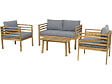 HABITAT ET JARDIN - Salon de jardin en bois avec coussins "Beckham" - 4 places - Gris - vignette