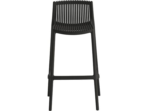 HABITAT ET JARDIN - Table et chaises hautes de jardin bistrot empilables "Néora" - 2 places - Noir - large