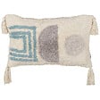 BELIANI - Lot de 2 coussins décoratifs CASSIOPE Coton 30 x 50 cm Blanc Motif géométrique - vignette