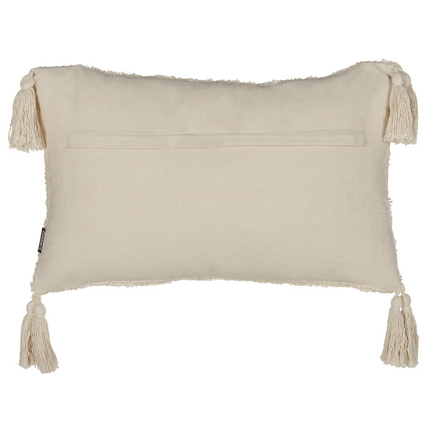 BELIANI - Lot de 2 coussins décoratifs CASSIOPE Coton 30 x 50 cm Blanc Motif géométrique - large