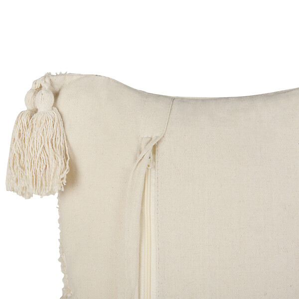 BELIANI - Lot de 2 coussins décoratifs CASSIOPE Coton 30 x 50 cm Blanc Motif géométrique - large