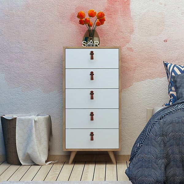 HABITAT ET JARDIN - Commode en bois "Frenzu" - 50 x 40 x 103 cm - Blanc - large