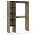 ID MARKET - Dressing d'angle modulable L. 90 / 127 cm MELMAN double penderie + étagères bois et noir - vignette