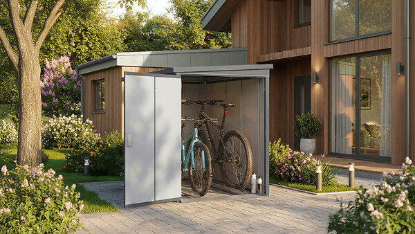 WEKA - Abri Vélo GARY, métal, gris - Surface hors-tout  2,66 m² - large