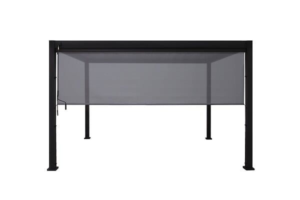 Store 4m à enroulement manuel pour pergola - coloris gris anthracite - large