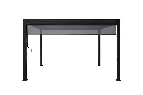 Store 4m à enroulement manuel pour pergola - coloris gris anthracite - large