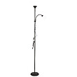 GEFOM - Lampadaire avec liseuse - Métal - Noir - 180cm - vignette