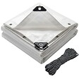 VOUNOT - Bâche de Protection en Polyéthylène resistant et impermeable 180g/m² blanche 1.5x6m - vignette