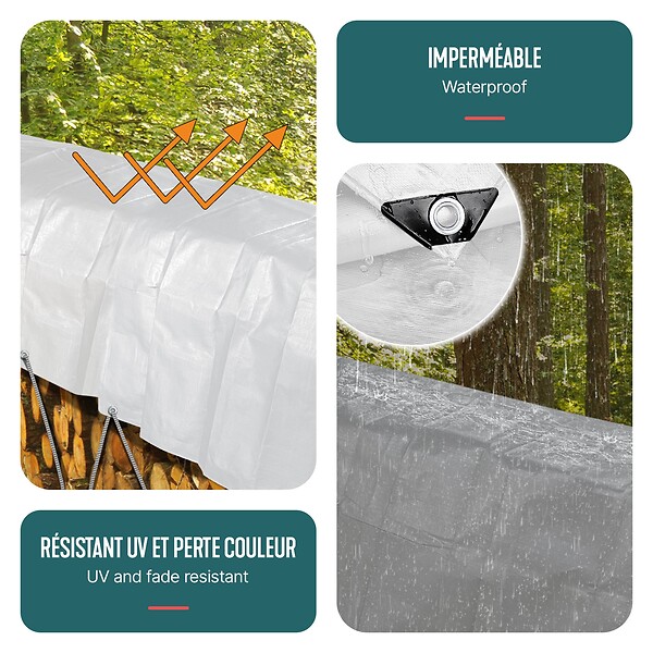 VOUNOT - Bâche de Protection en Polyéthylène resistant et impermeable 180g/m² blanche 4x8m - large