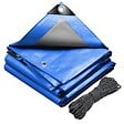 VOUNOT - Bâche de Protection en Polyéthylène resistant et impermeable 180g/m² bleu 4x6m - vignette