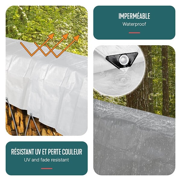 VOUNOT - Bâche de Protection en Polyéthylène resistant et impermeable 240g/m² blanche 4x8m - large