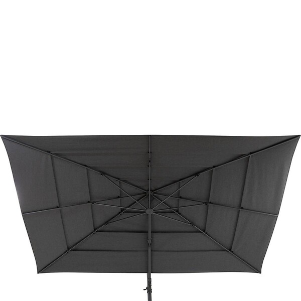 HESPERIDE - Parasol déporté rectangulaire multi-toile "Melhia" anthracite 4x3m - large