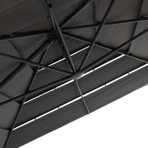 HESPERIDE - Parasol déporté rectangulaire multi-toile "Melhia" anthracite 4x3m - large