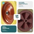 VOUNOT - Roue increvable 4.80/4.00-8 en PU pour brouette diable alesage 20mm 392x92 mm Jaune - vignette