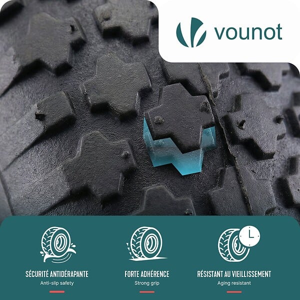 VOUNOT - Lot de 2 Roue gonflable robuste 4.80/4.00-8 pour chariot brouette alesage 20mm 400x85mm rouge - large