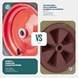 VOUNOT - Lot de 2 Roue gonflable robuste 4.80/4.00-8 pour chariot brouette alesage 20mm 400x85mm rouge - vignette