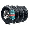 VOUNOT - Lot de 4 Roue gonflable robuste 3.5-4 pour chariot brouette alesage 16mm 260x85mm metal - vignette
