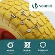 VOUNOT - Roue increvable 3.5-4 en PU pour brouette diable alesage 16mm 260x85mm Jaune - vignette