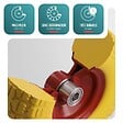 VOUNOT - Lot de 2 Roue increvable 3.5-4 en PU pour brouette diable alesage 16mm 260x85mm Jaune - vignette