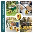 VOUNOT - Lot de 2 Roue increvable 3.5-4 en PU pour brouette diable alesage 16mm 260x85mm Jaune - vignette