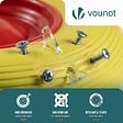 VOUNOT - Lot de 2 Roue increvable 4.80/4.00-8 en PU pour brouette diable alesage 20mm 392x92 mm Jaune - vignette