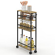 ID MARKET - Desserte de cuisine gain de place DETROIT 4 niveaux sur roulettes design industriel - vignette