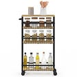 ID MARKET - Desserte de cuisine gain de place DETROIT 4 niveaux sur roulettes design industriel - vignette