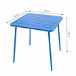 CONCEPT USINE - Ensemble table de jardin carrée et 4 chaises bleu BERGAME - vignette