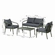 CONCEPT USINE - Salon de jardin 4 places kaki BERGAME - vignette