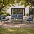CONCEPT USINE - Salon de jardin 4 places kaki BERGAME - vignette