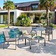 HESPERIDE - Salon de jardin Piazza 4 places gris graphite - vignette