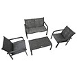 HESPERIDE - Salon de jardin Piazza 4 places gris graphite - vignette