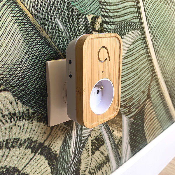 AVIDSEN - Carillon sans fil sans pile branchement sur prise 230 V technologie Kinétic Bamboo Plug - Avidsen - 102513 - large