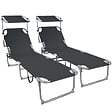 VOUNOT - Transat pare soleil Lot de 2 pcs Noir - vignette