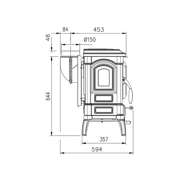 NORDICA - Poêle à Bois 7.7kw Noir - ISETTALEAN - large