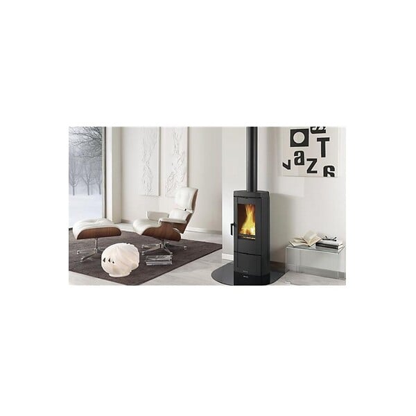 NORDICA - Poêle à Bois Fonte 6.6kw Noir Antracite - CANDYLEAN - large
