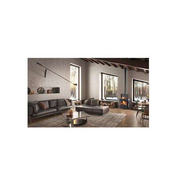 NORDICA - Poêle à Bois Fonte 4.9kw Noir Antracite - ISOTTACCLEAN - large
