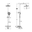 VITRA - Colonne de douche ou bain douche thermostatique Aquaheat Bliss 250 - vignette