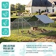 VOUNOT - Enclos poulailler en metal galvanise et grillage avec bache PE 400x300x200cm - vignette