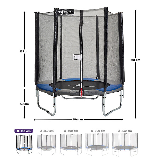 KANGUI - KANGUI Trampoline rond Ø180cm avec filet de sécurité - RALLI - large