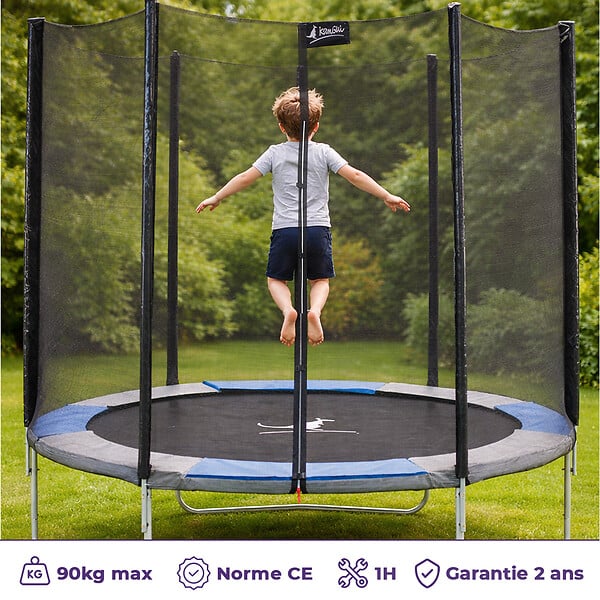 KANGUI - KANGUI Trampoline rond Ø300cm avec filet de sécurité - RALLI 300 - large