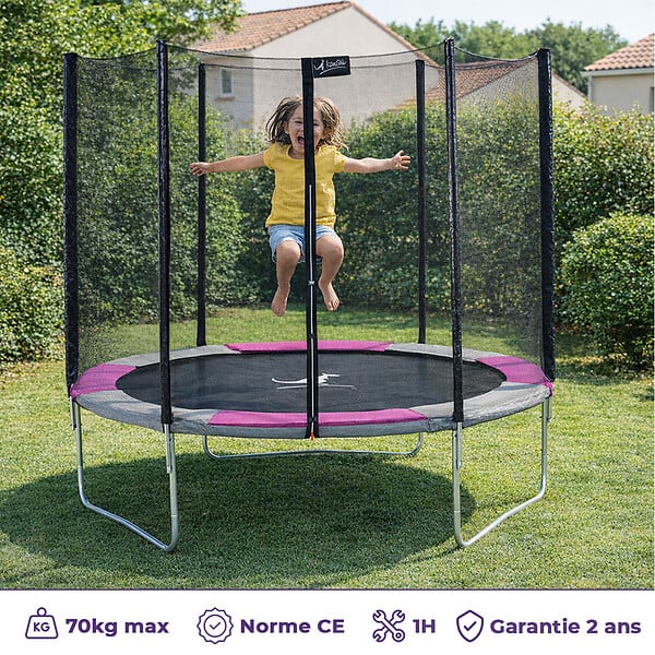 KANGUI - KANGUI Trampoline rond Ø250cm avec filet de sécurité - RALLI 250 - large