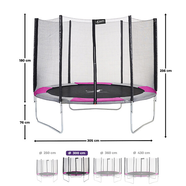 KANGUI - KANGUI Trampoline rond Ø300cm avec filet de sécurité - RALLI 300 - large