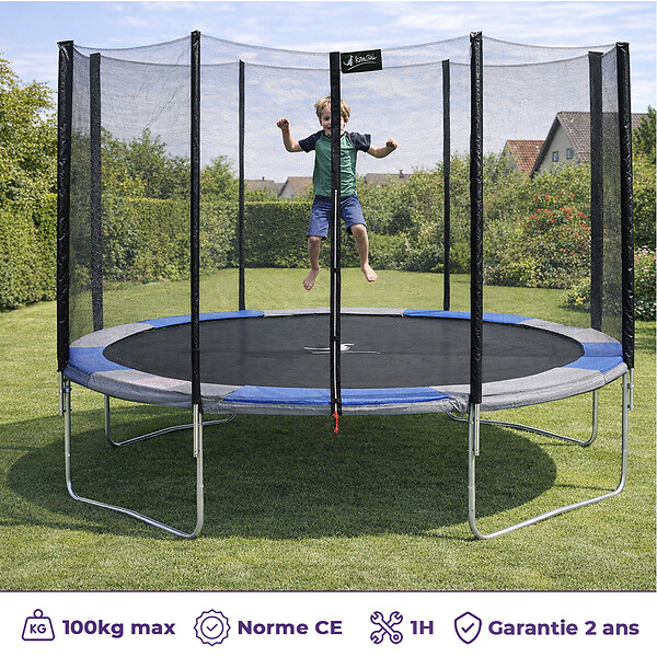 KANGUI - KANGUI Trampoline rond Ø430cm avec filet de sécurité - RALLI 430 - large