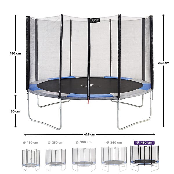 KANGUI - KANGUI Trampoline rond Ø430cm avec filet de sécurité - RALLI 430 - large