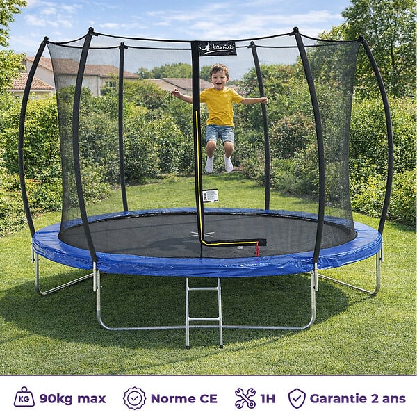 KANGUI - Trampoline rond Ø 300cm avec filet de sécurité et échelle - FPR 300 - large