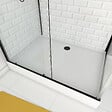 AURLANE - Cabine de douche rectangle 80x110x230cm à motif carreaux de métro - UNDERGROUND RECTANGLE 110 - vignette