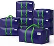 VOUNOT - Lot de 10 sacs de demenagement grand format avec sangles et poignee bleu - vignette