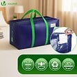 VOUNOT - Lot de 10 sacs de demenagement grand format avec sangles et poignee bleu - vignette