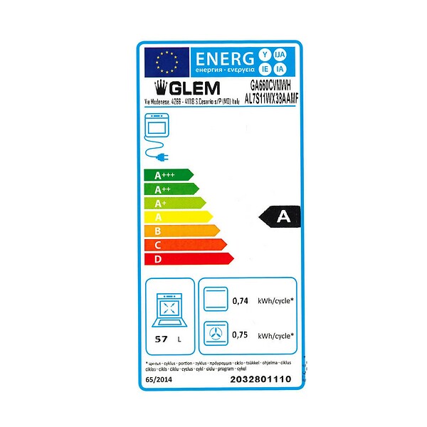 GLEM - cuisinière gaz 57l 4 feux blanc - GA660CVMWH - large